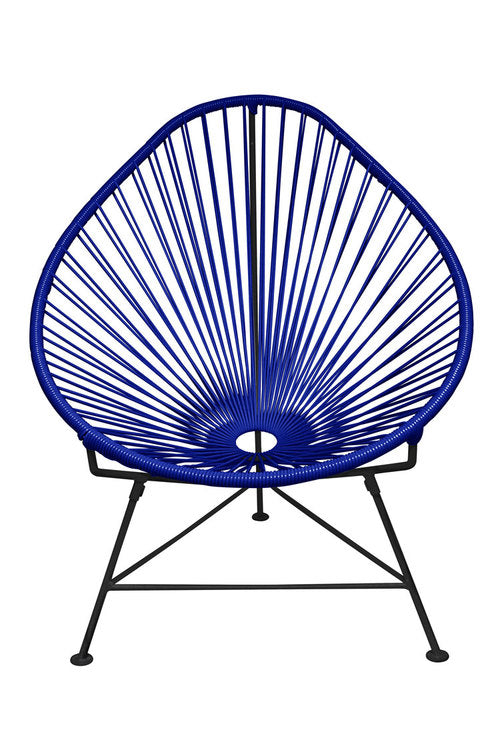 Acapulco Chair Black Frame - Color Deep Blue Weave