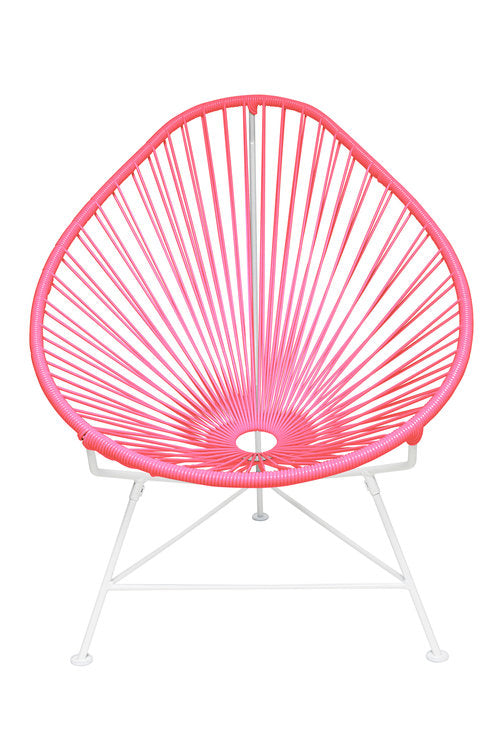 Acapulco Chair White Frame - Color Pink Weave