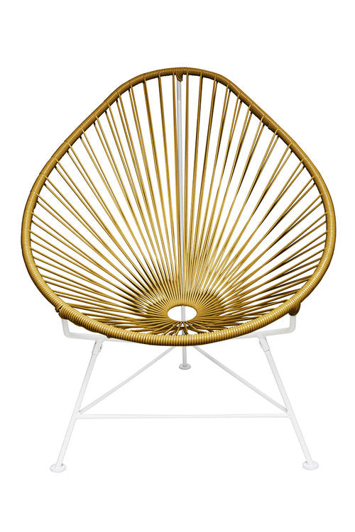 Acapulco Chair White Frame - Color Gold Weave