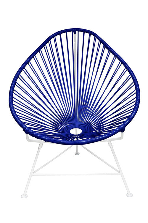 Acapulco Chair White Frame - Color Deep Blue Weave