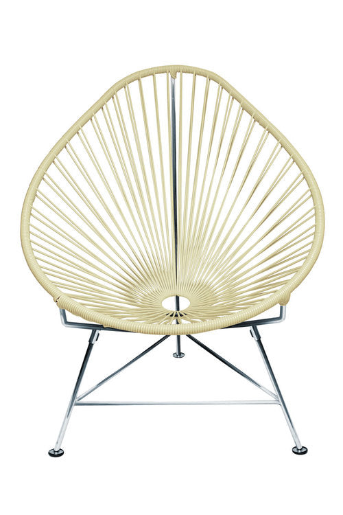 Acapulco Chair Chrome Frame - Color Ivory Weave