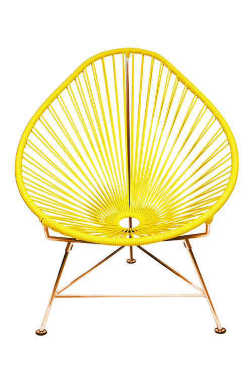 Acapulco Chair Copper Frame - Color Yellow Weave