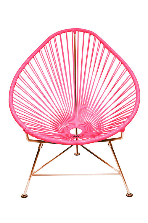 Acapulco Chair Copper Frame - Color Pink Weave