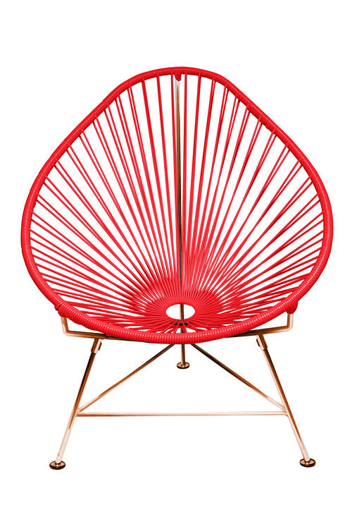 Acapulco Chair Copper Frame - Color Red Weave