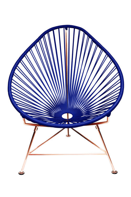 Acapulco Chair Copper Frame - Color Deep Blue Weave