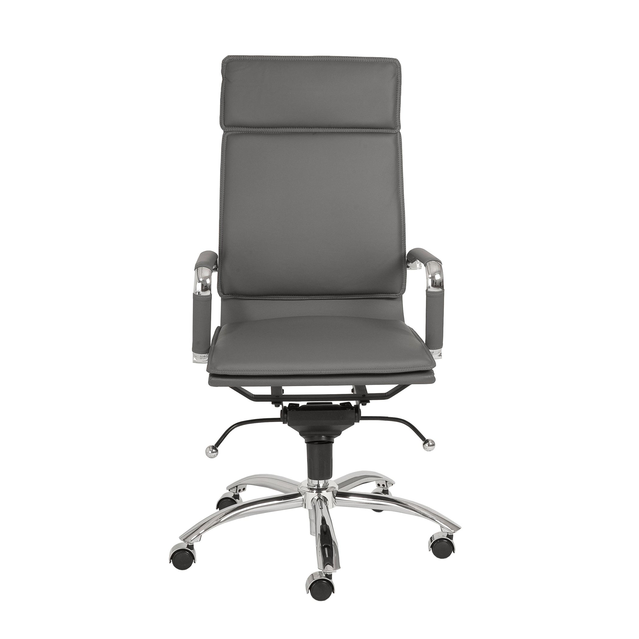 Gunar Pro High Back Office Chair in Gray with Chromed Steel Base