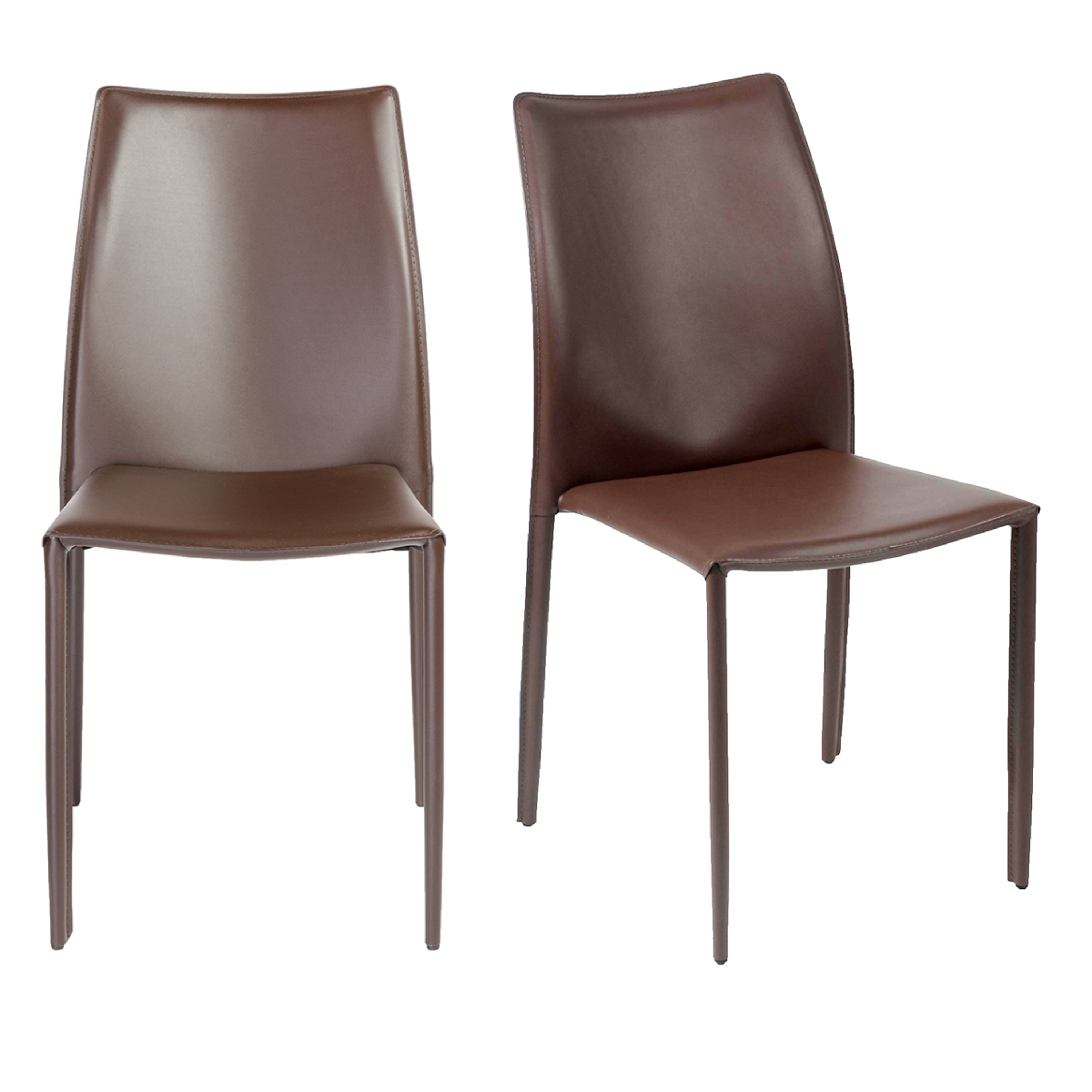 Dalia Stacking Chair in Brown - Set of 2