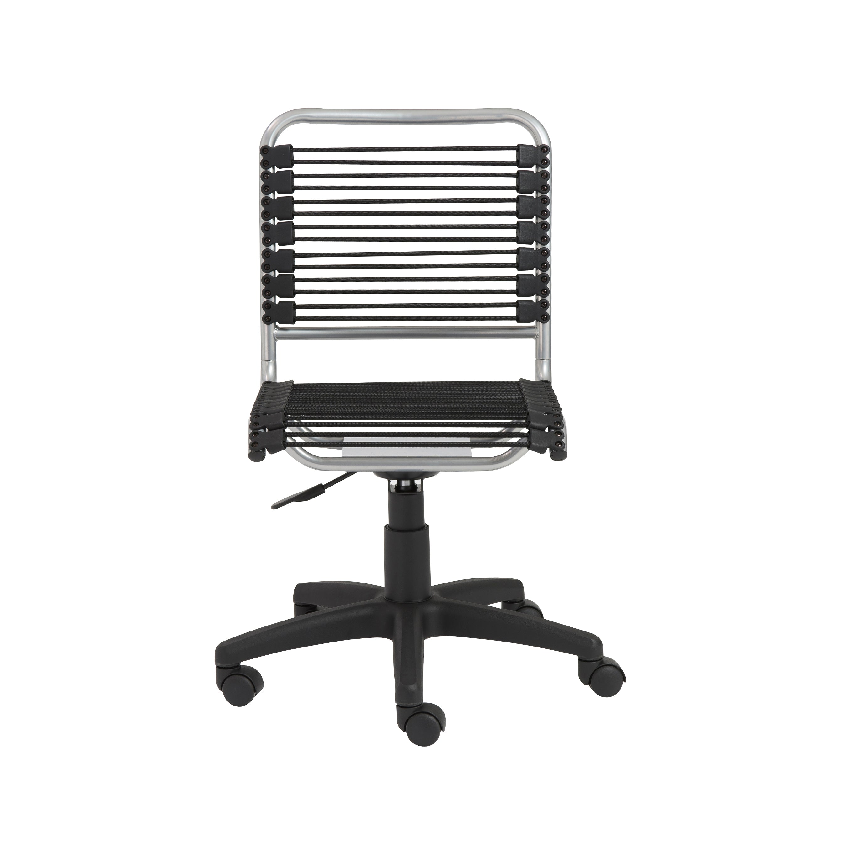 Bungie Low Back Office Chair in Black with Aluminum Frame and Black Base