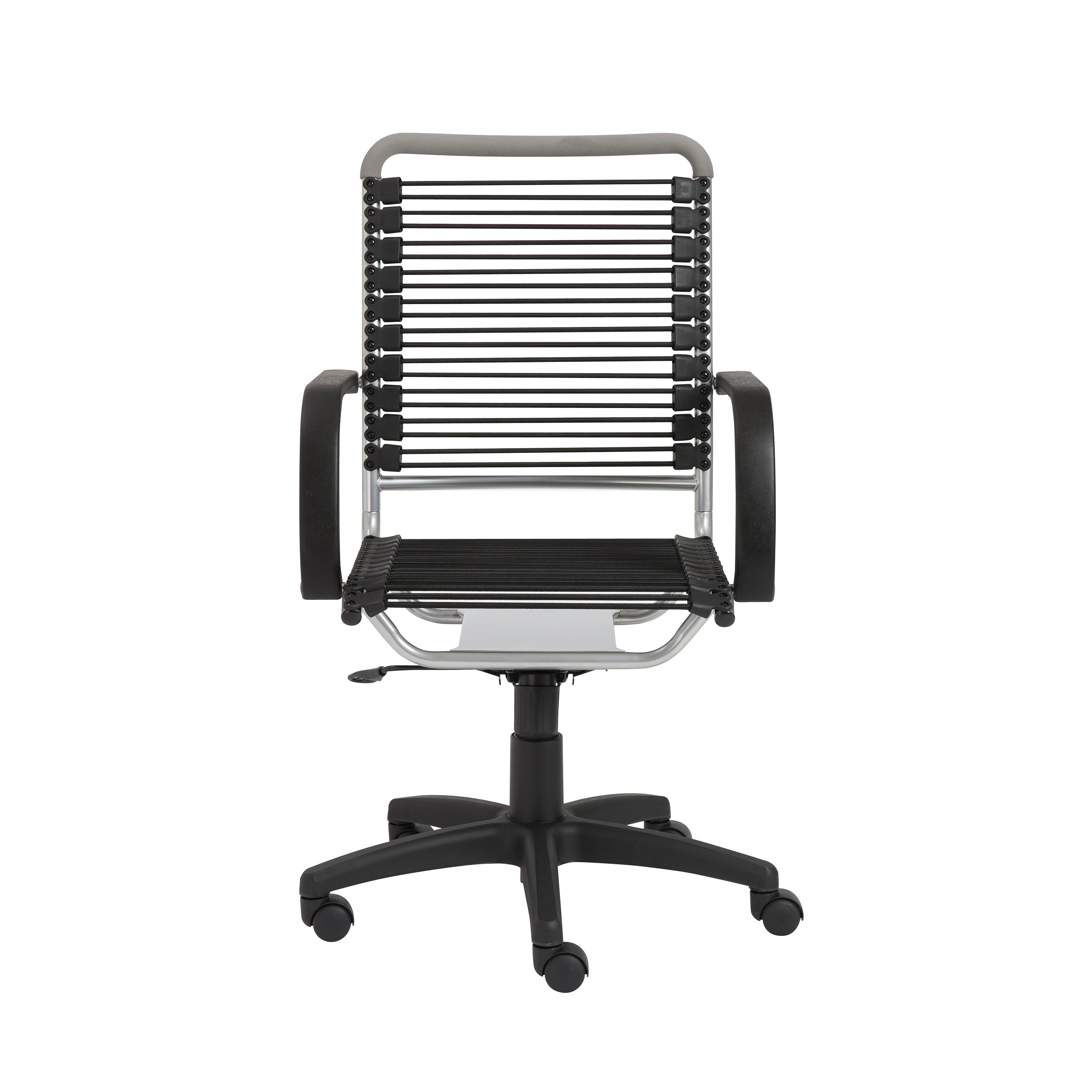 Bungie High Back Office Chair in Black with Aluminum Frame and Black Base