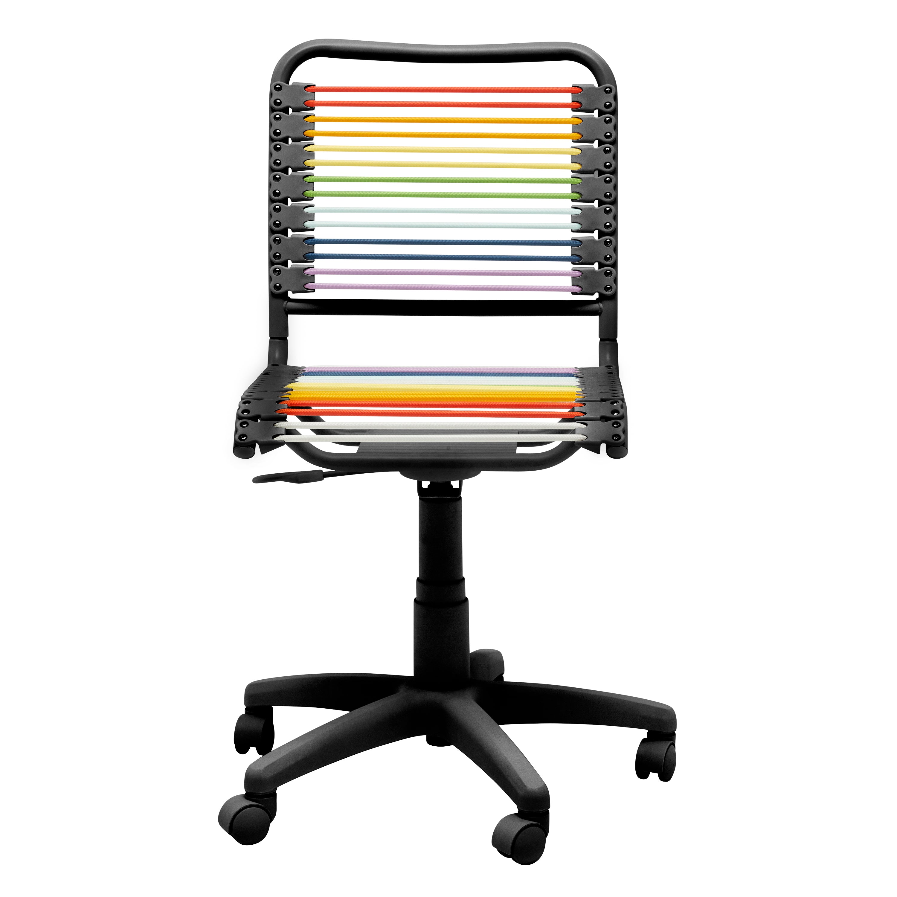 Bungie Low Back Office Chair in Rainbow with Matte Black Frame and Base