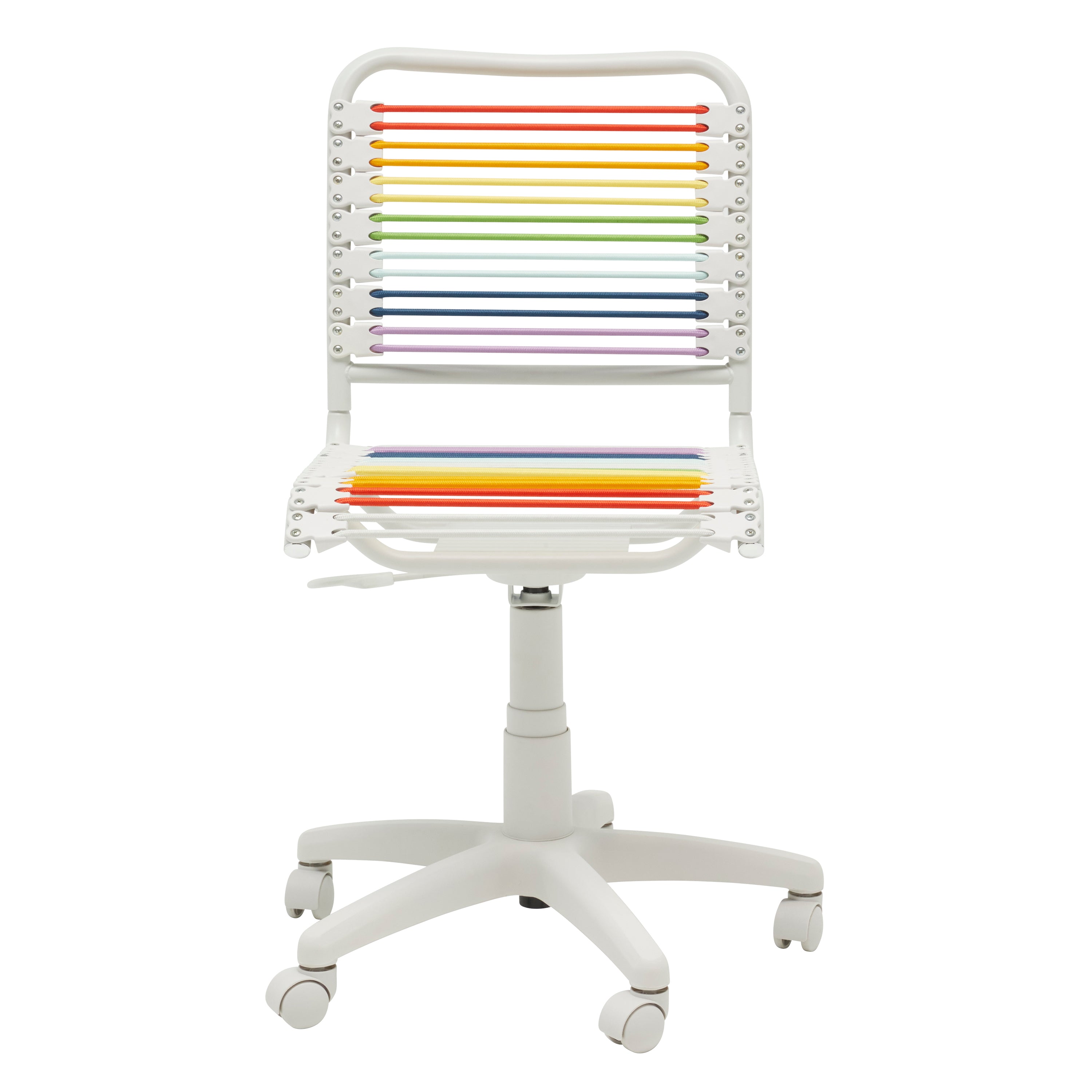 Bungie Low Back Office Chair in Rainbow with White Frame and Base