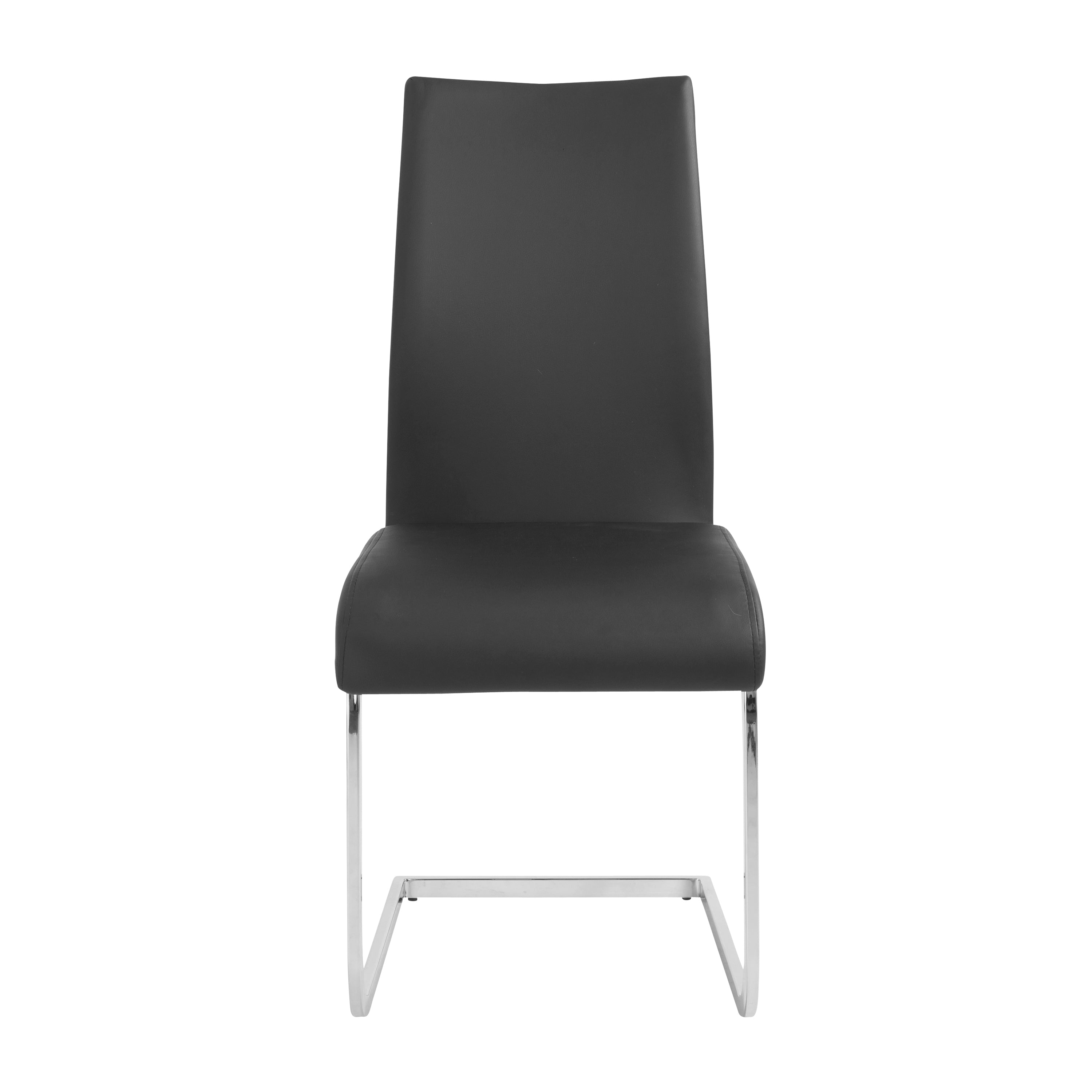 Epifania Dining Chair in Black with Chrome Legs - Set of 4