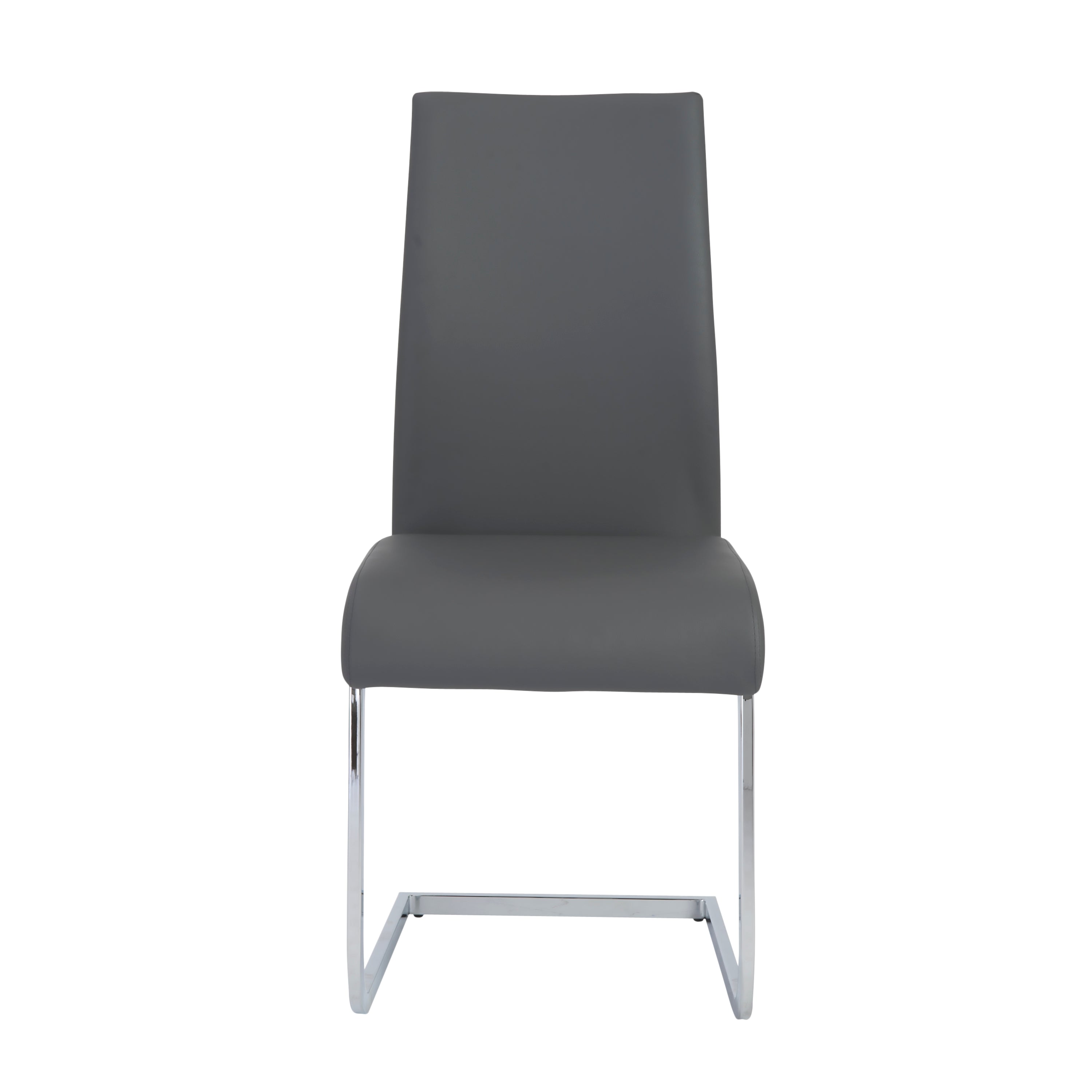 Epifania Dining Chair in Gray with Chrome Legs - Set of 4