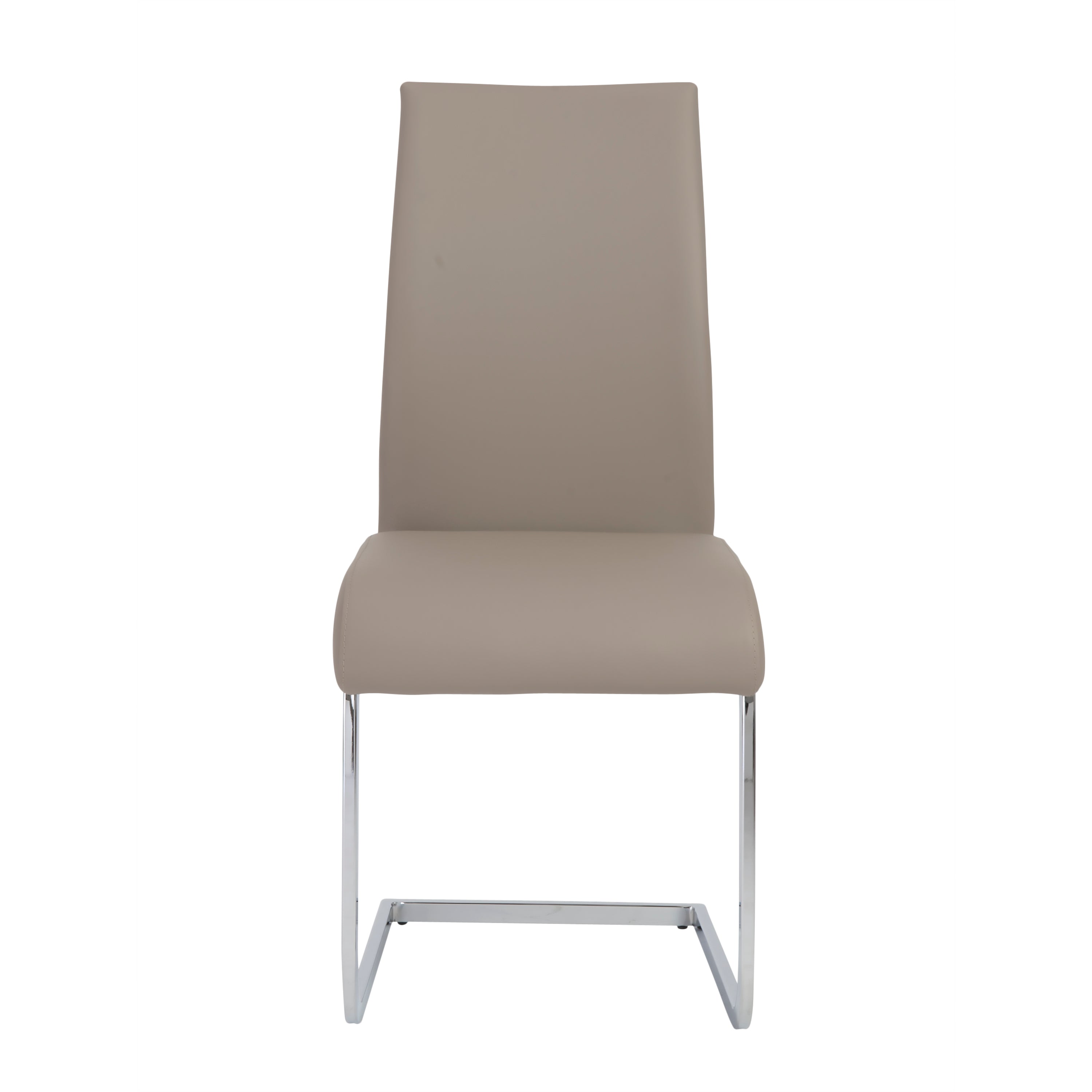 Epifania Dining Chair in Taupe with Chrome Legs - Set of 4