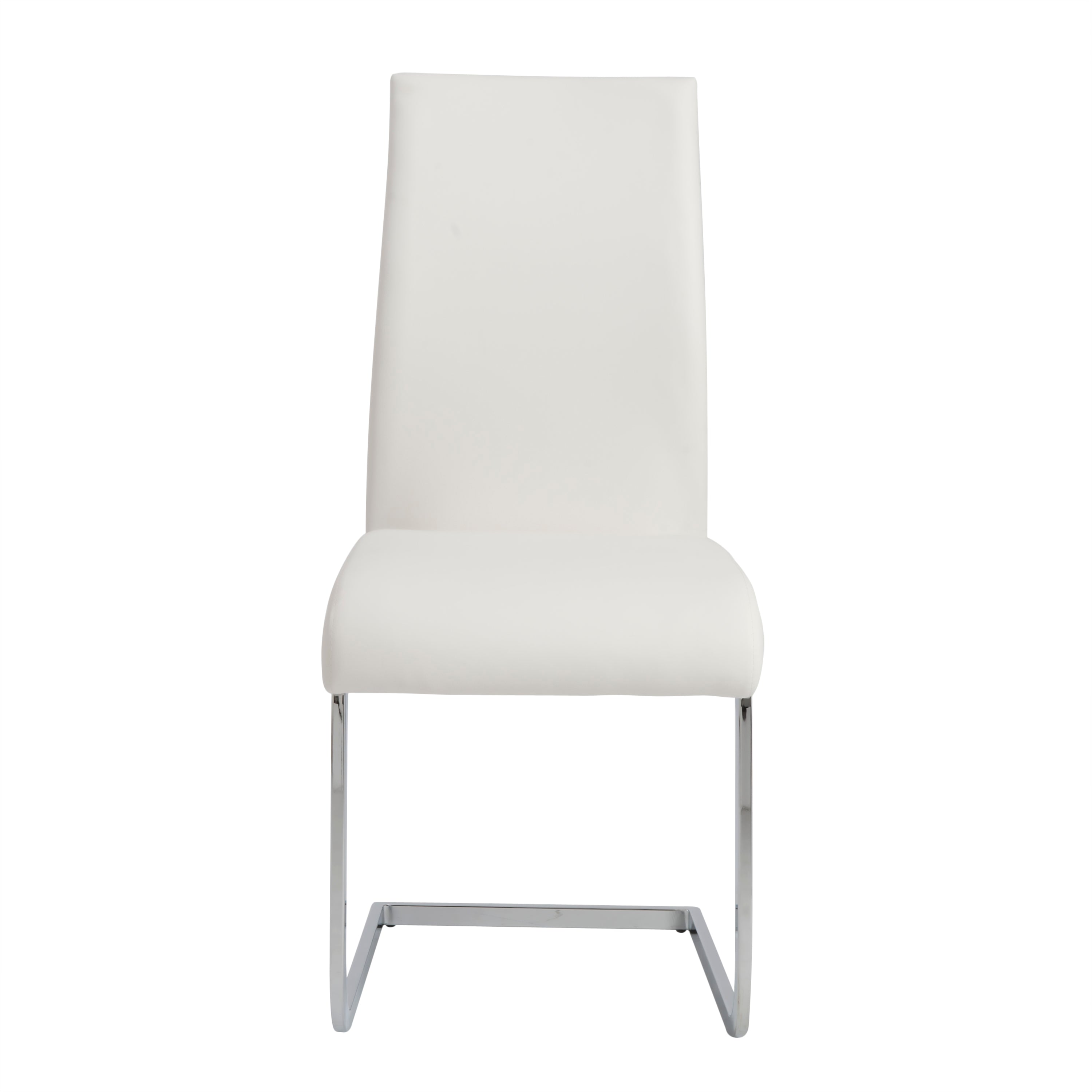 Epifania Dining Chair in White with Chrome Legs - Set of 4