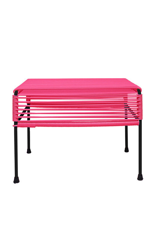 Atom Ottoman Black Frame - Color Pink Weave