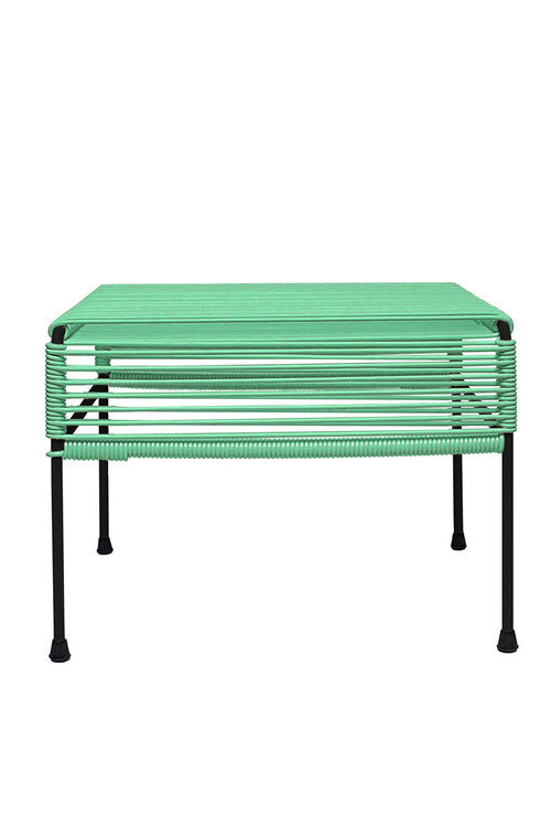 Atom Ottoman Black Frame - Color Mint Weave