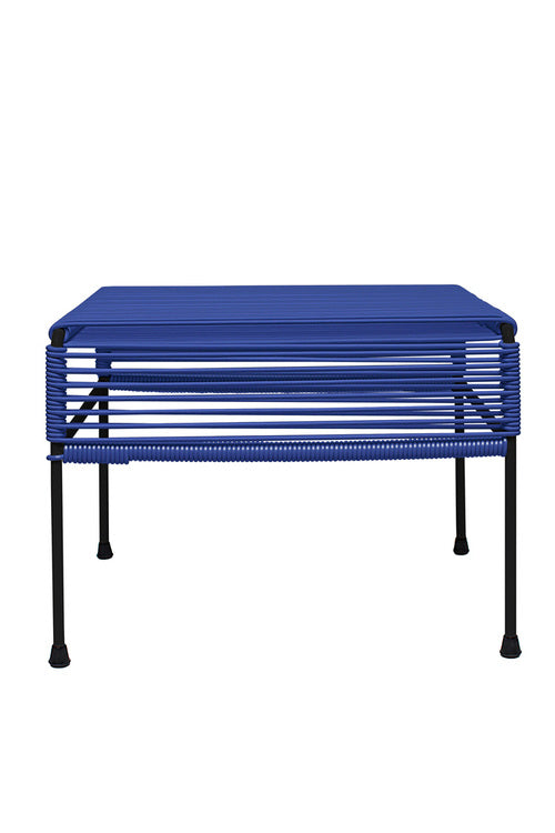 Atom Ottoman Black Frame - Color Deep Blue Weave