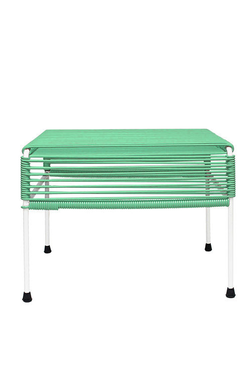 Atom Ottoman White Frame - Color Mint Weave