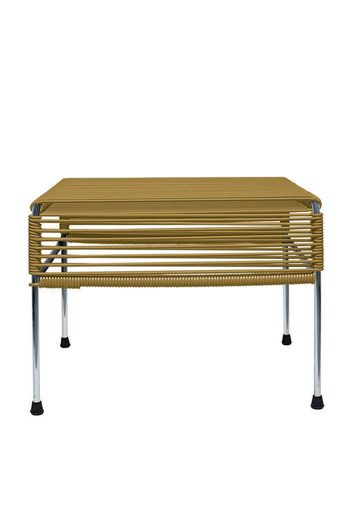 Atom Ottoman Chrome Frame - Color Gold Weave