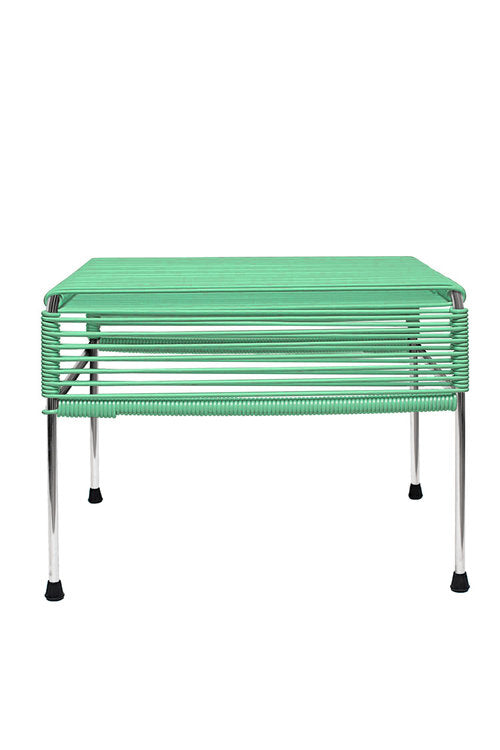 Atom Ottoman Chrome Frame - Color Mint Weave