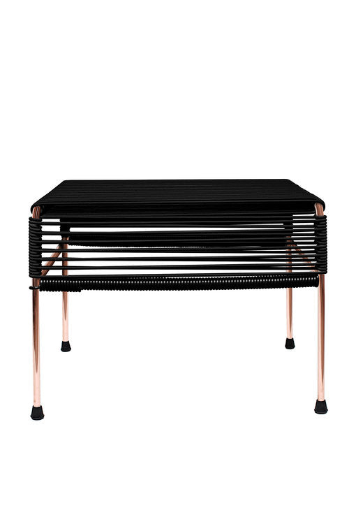 Atom Ottoman Copper Frame - Color Black Weave