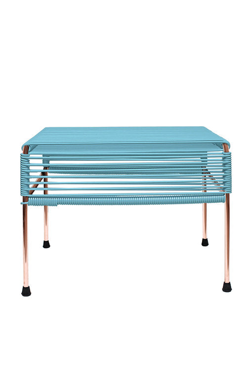 Atom Ottoman Copper Frame - Color Blue Weave