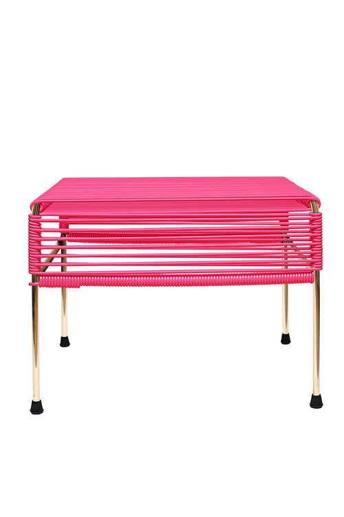 Atom Ottoman Copper Frame - Color Pink Weave