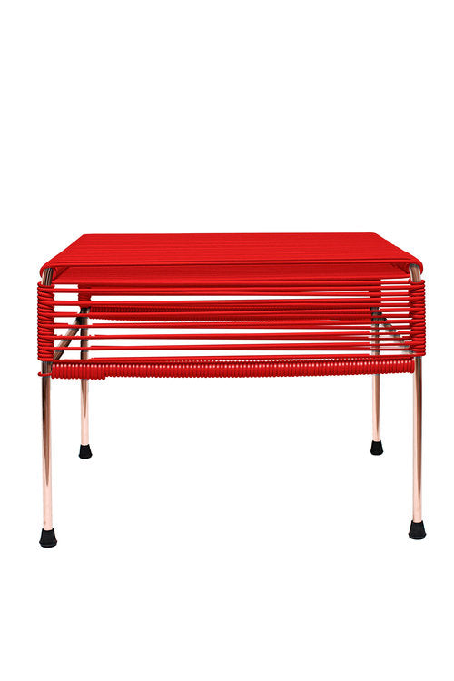 Atom Ottoman Copper Frame - Color Red Weave