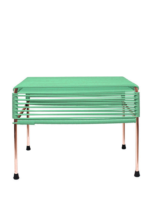 Atom Ottoman Copper Frame - Color Mint Weave