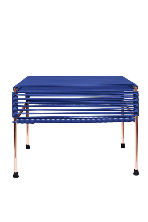 Atom Ottoman Copper Frame - Color Deep Blue Weave