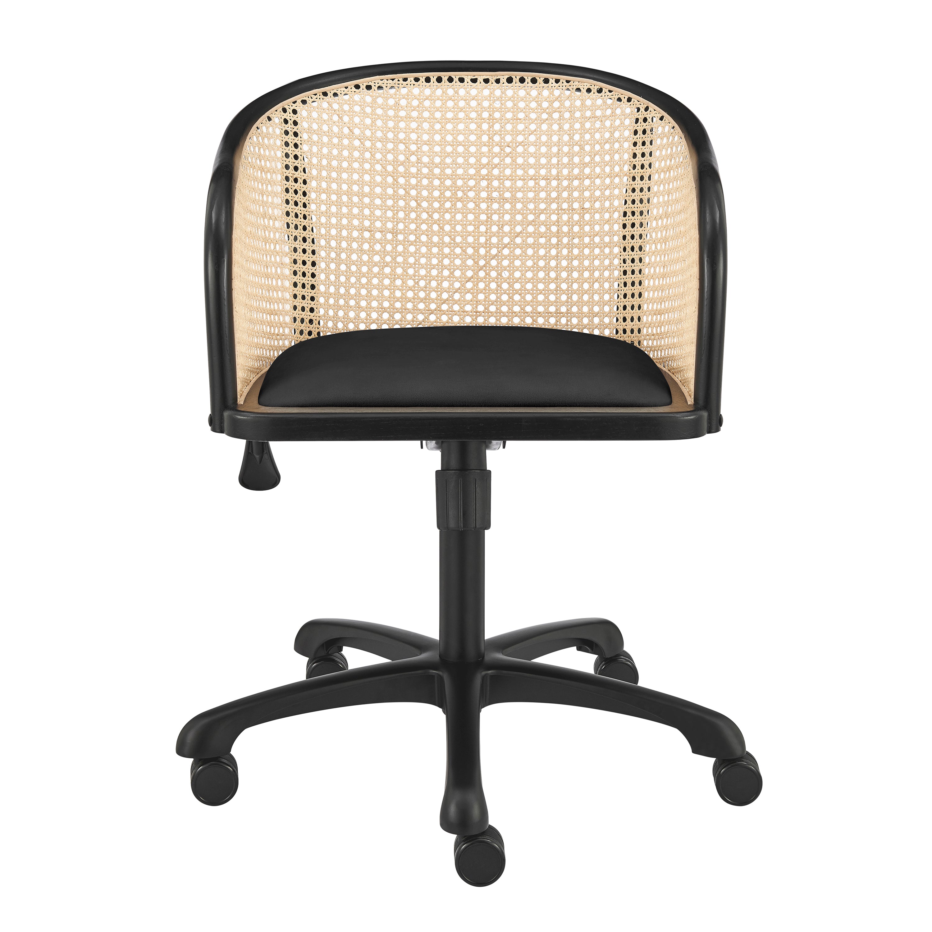 Elsy Office Chair in Black with Black Velvet Seat and Black Base