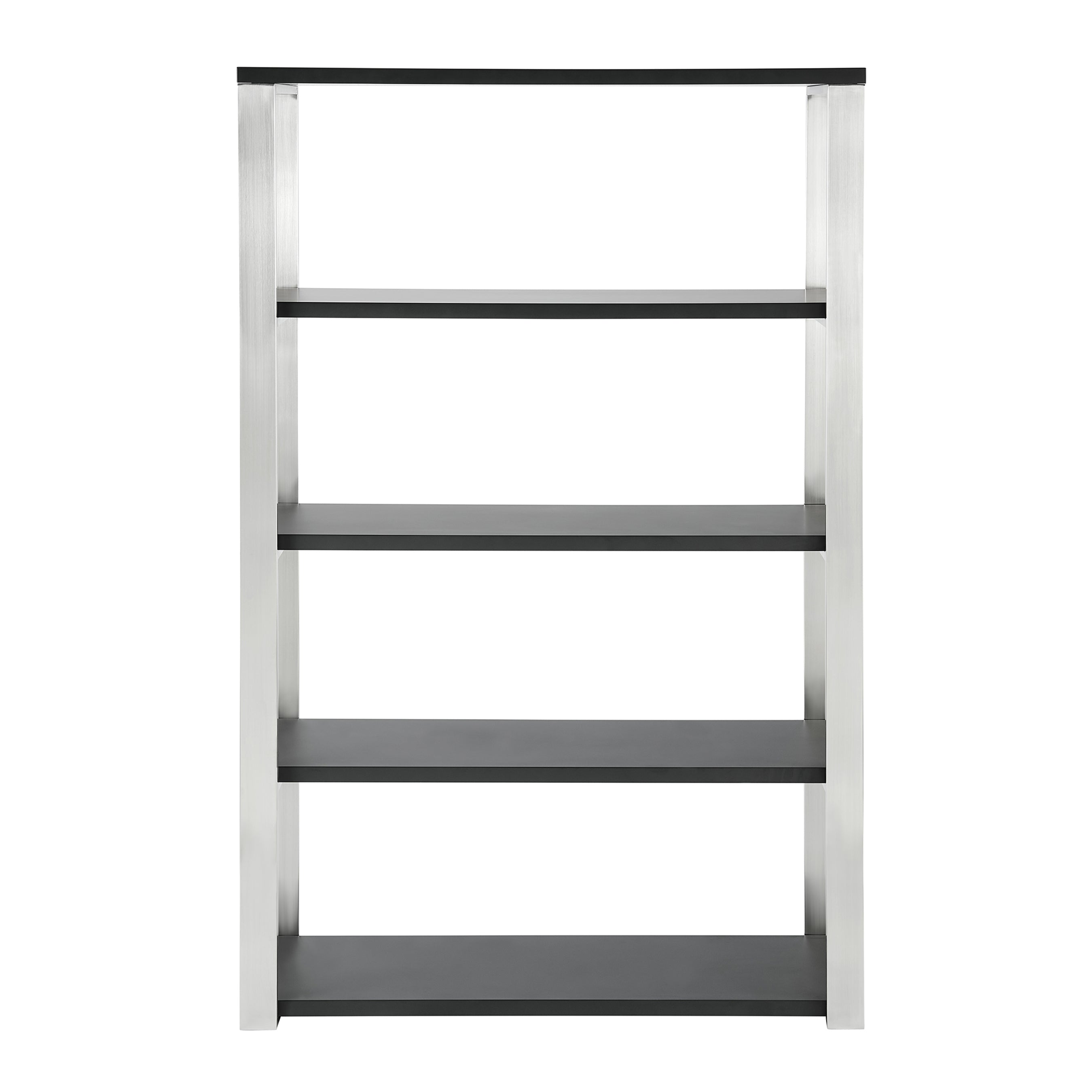 Dillon Shelf/Shelving Unit with Matte Anthracite Shelves and Brushed Stainless Steel Frame