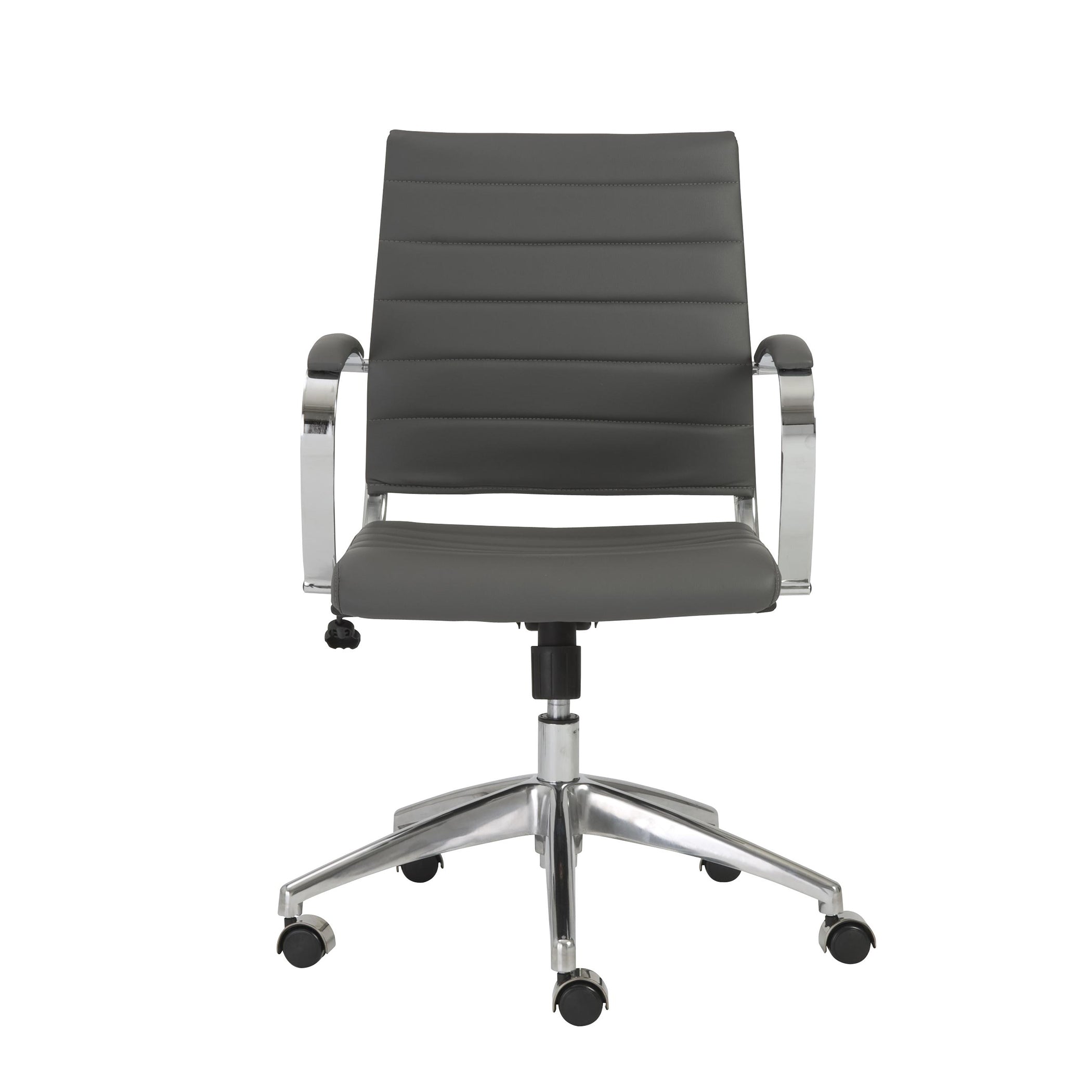 Axel Low Back Office Chair in Gray with Aluminum Base