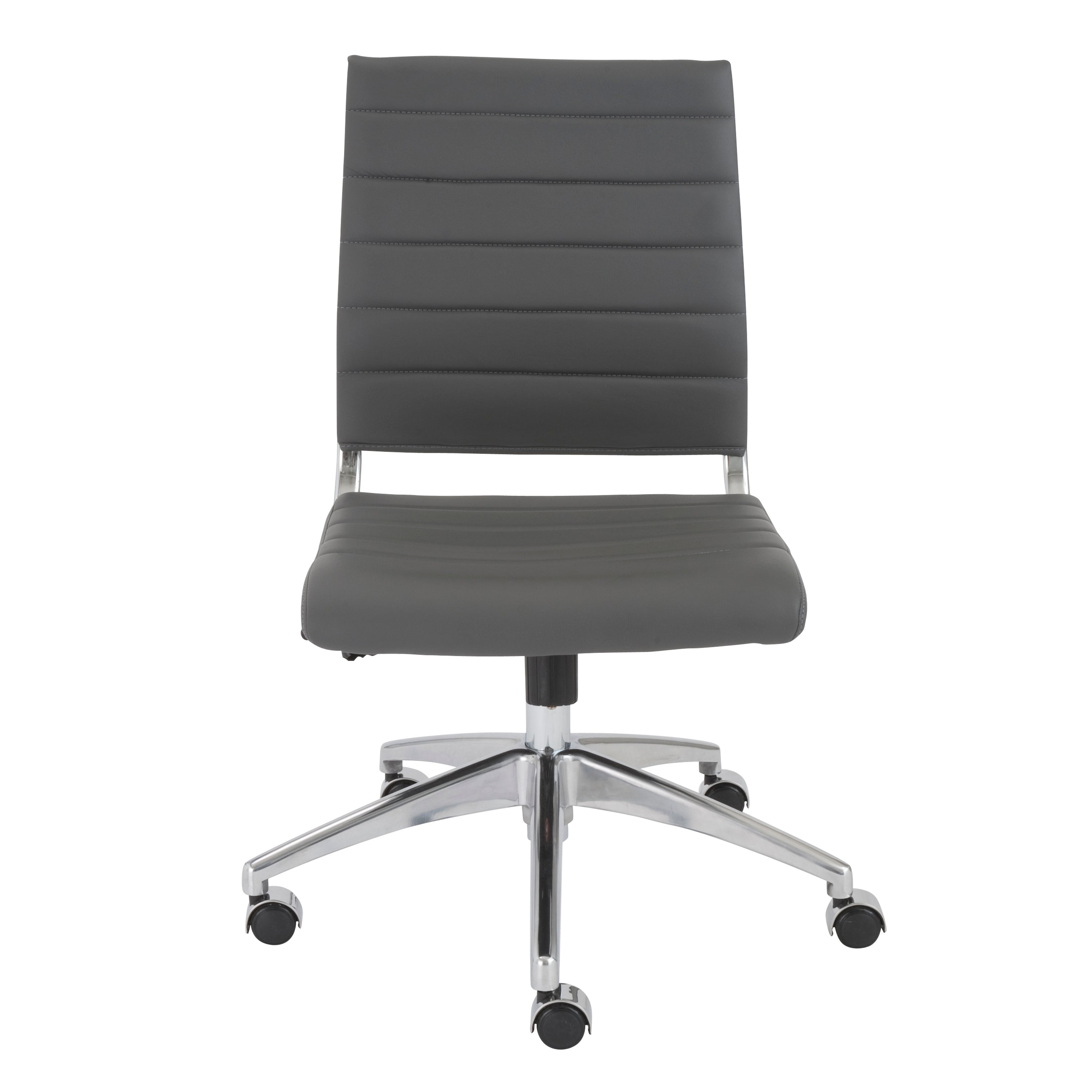 Axel Low Back Office Chair w/o Armrests in Gray with Aluminum Base