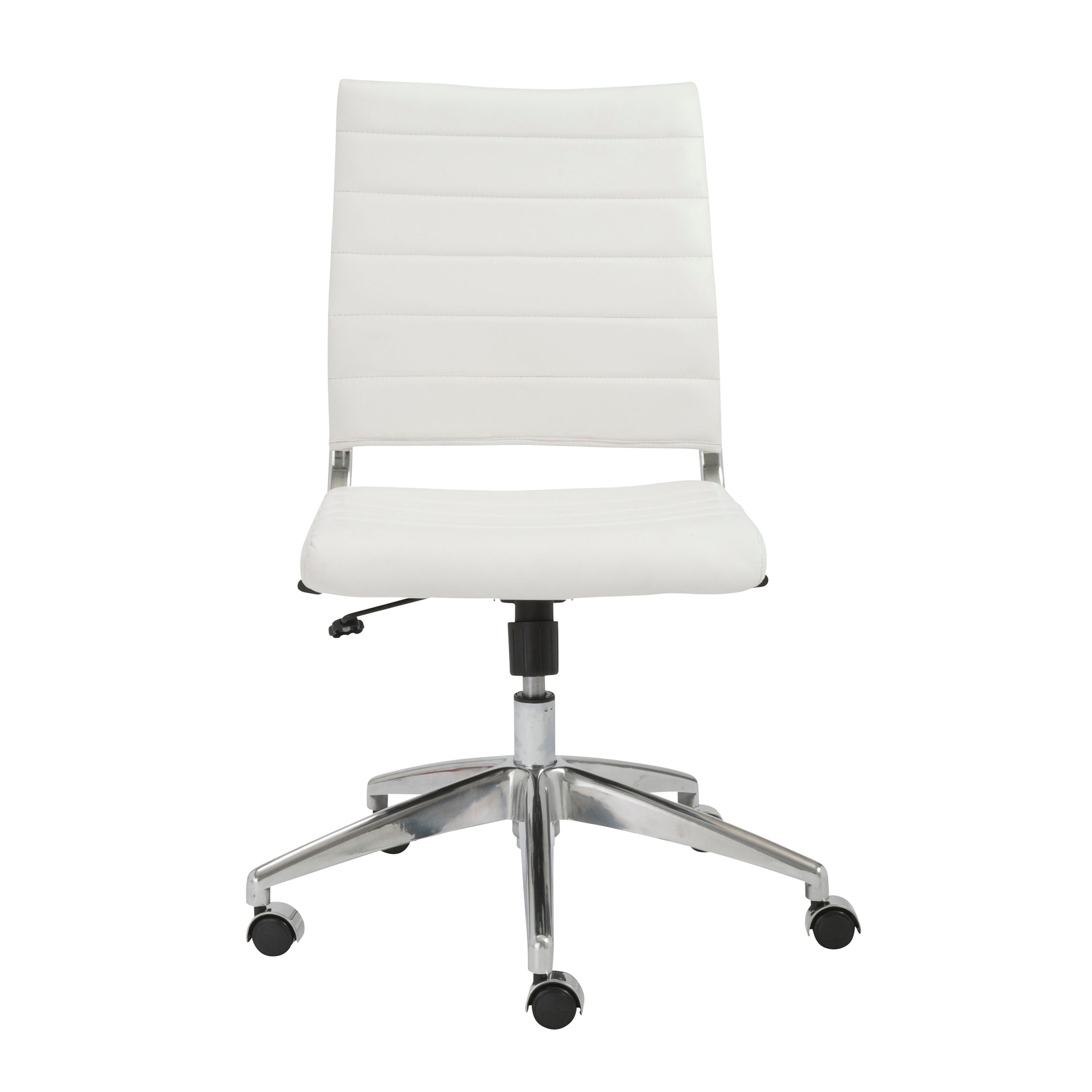 Axel Low Back Office Chair w/o Armrests in White with Aluminum Base