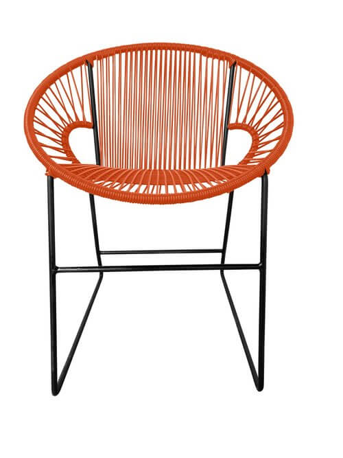 Puerto Dining Chair Black Frame - Color Orange Weave