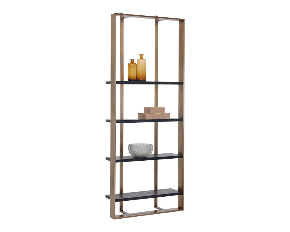 Dalton Bookcase  Antique Brass