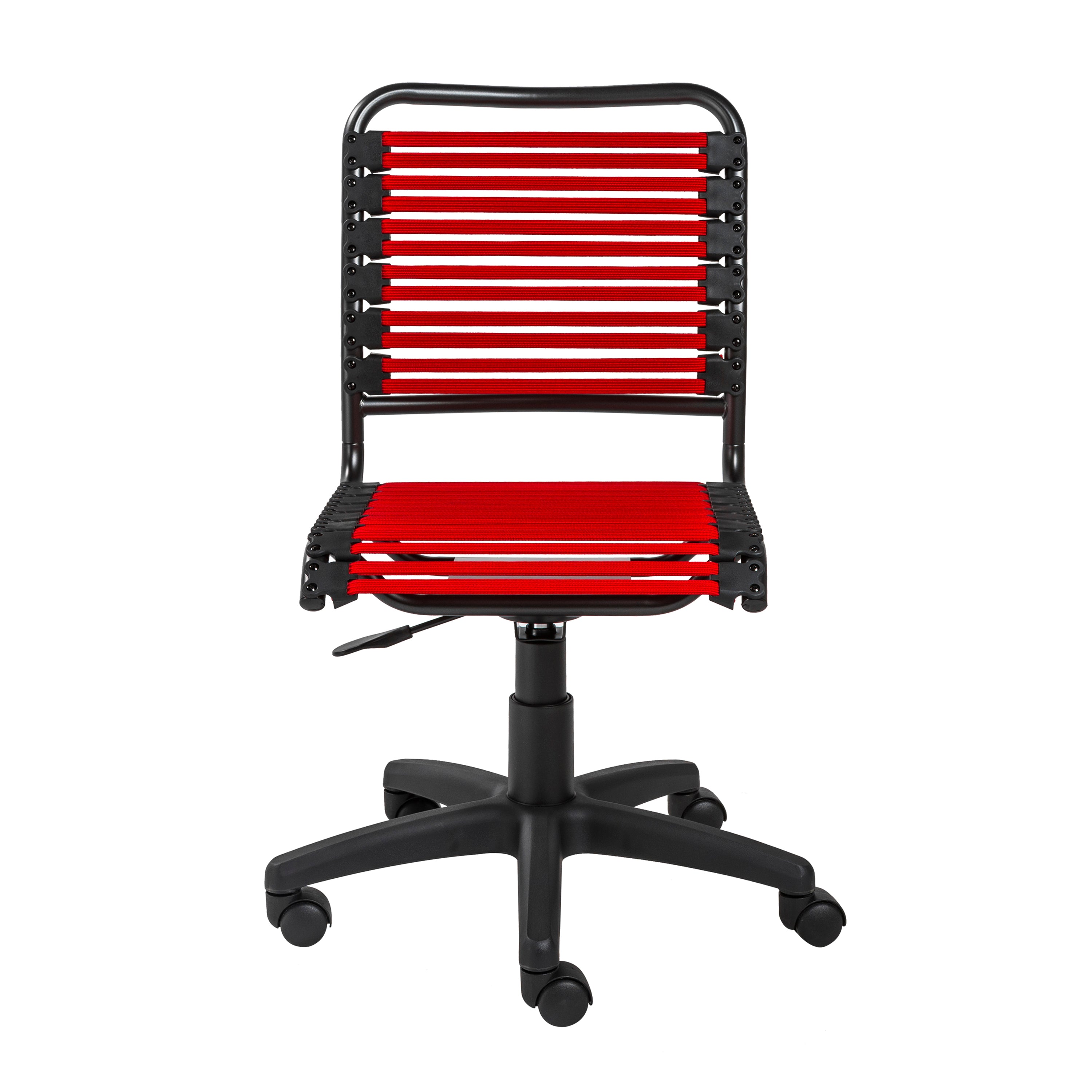 Allison Bungie Flat Low Back Office Chair in Red with Graphite Black Frame and Black Base