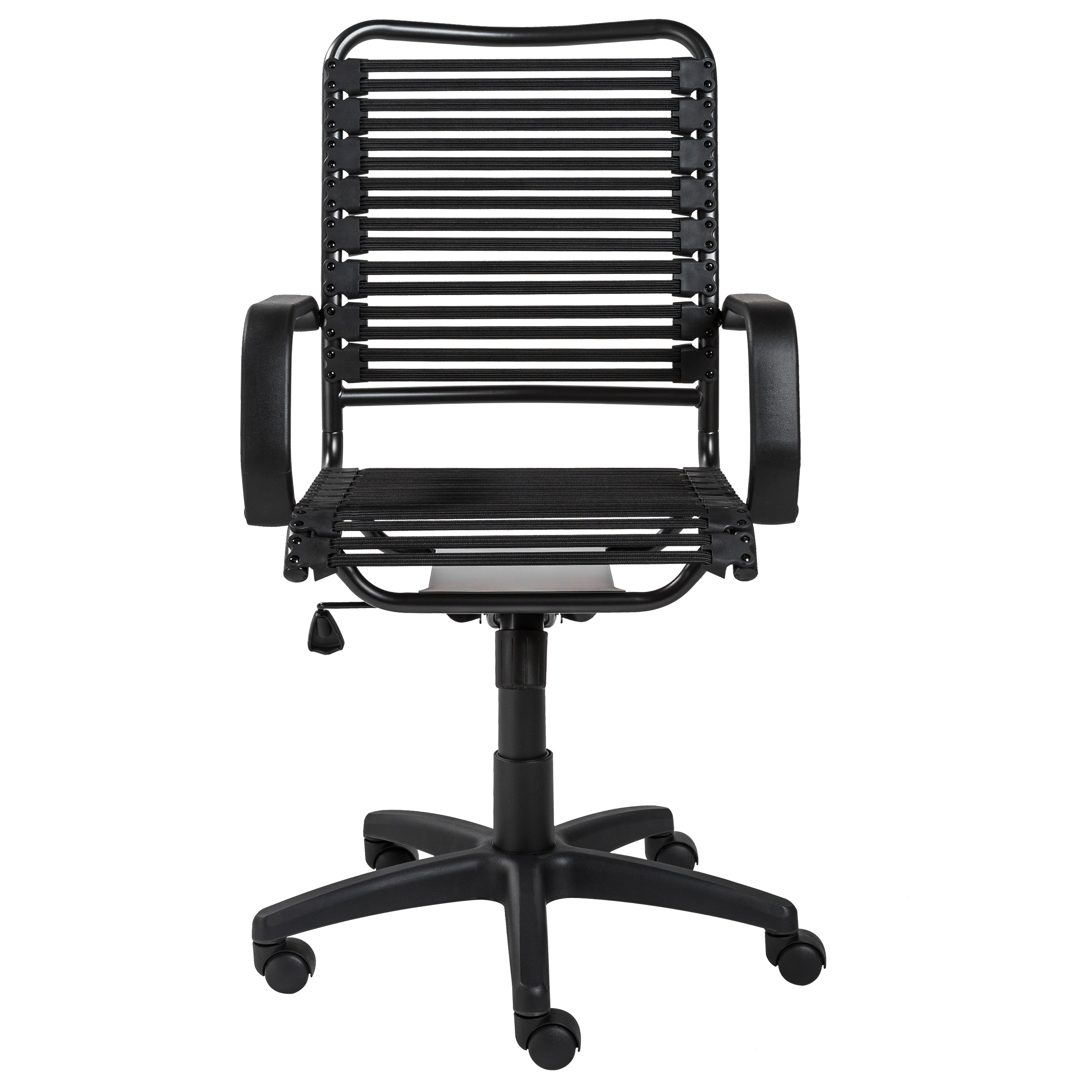 Allison Bungie Flat High Back Office Chair in Black with Graphite Black Frame and Black Base