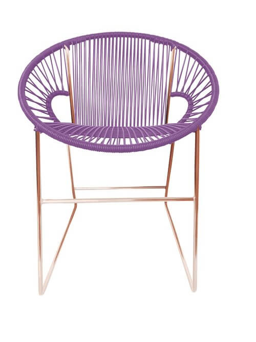 Puerto Dining Chair Copper Frame - Color Orchid Weave