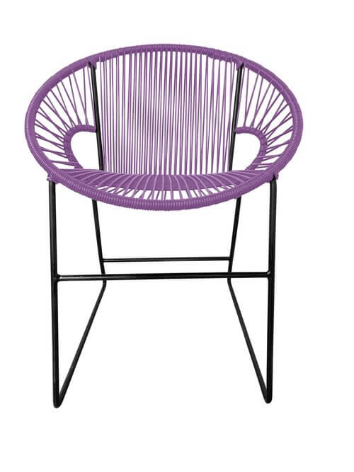 Puerto Dining Chair Black Frame - Color Orchid Weave