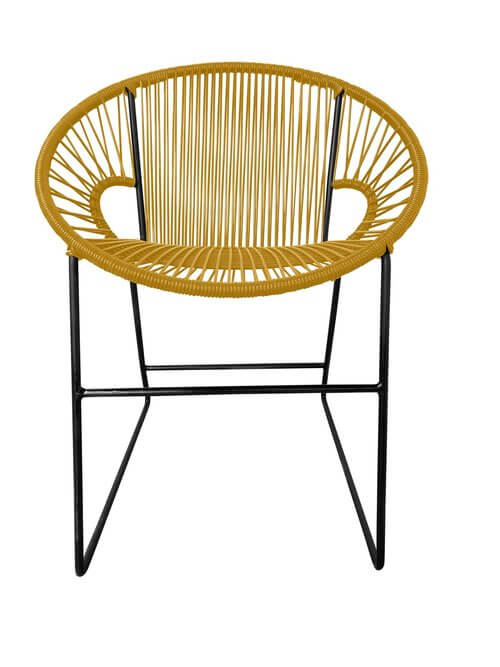 Puerto Dining Chair Black Frame - Color Gold Weave