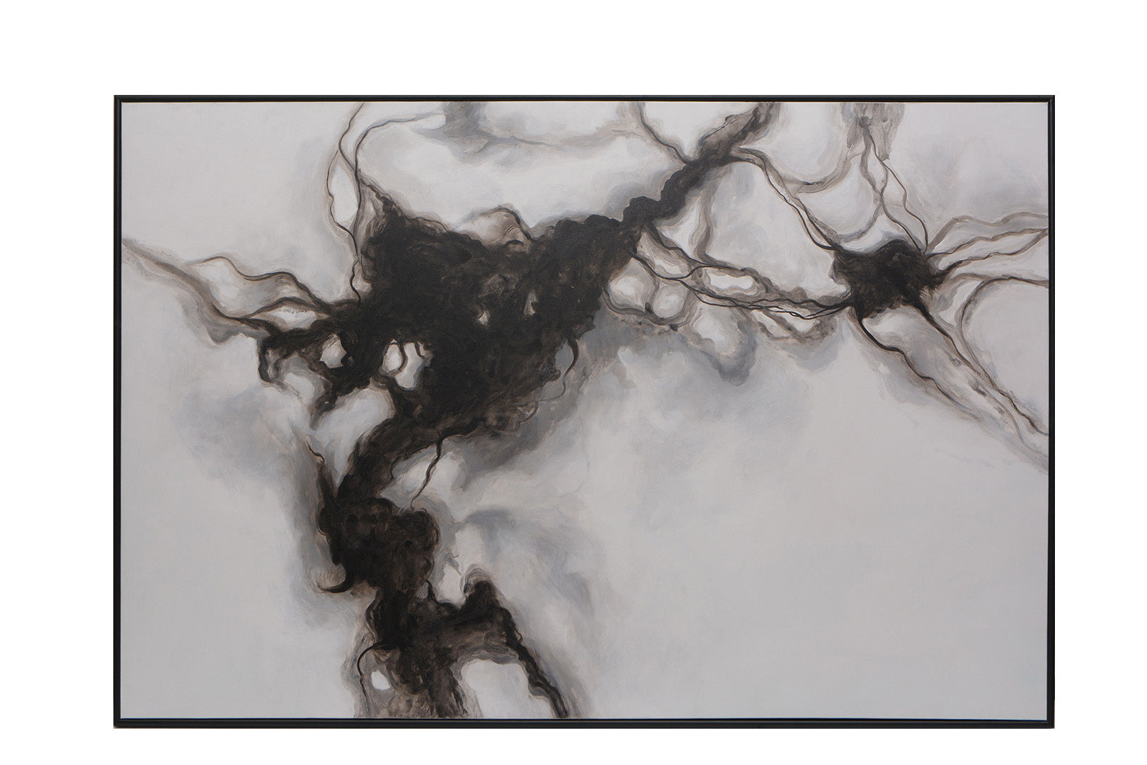 Smoke Screen  72" X 48"  Black Floater Frame