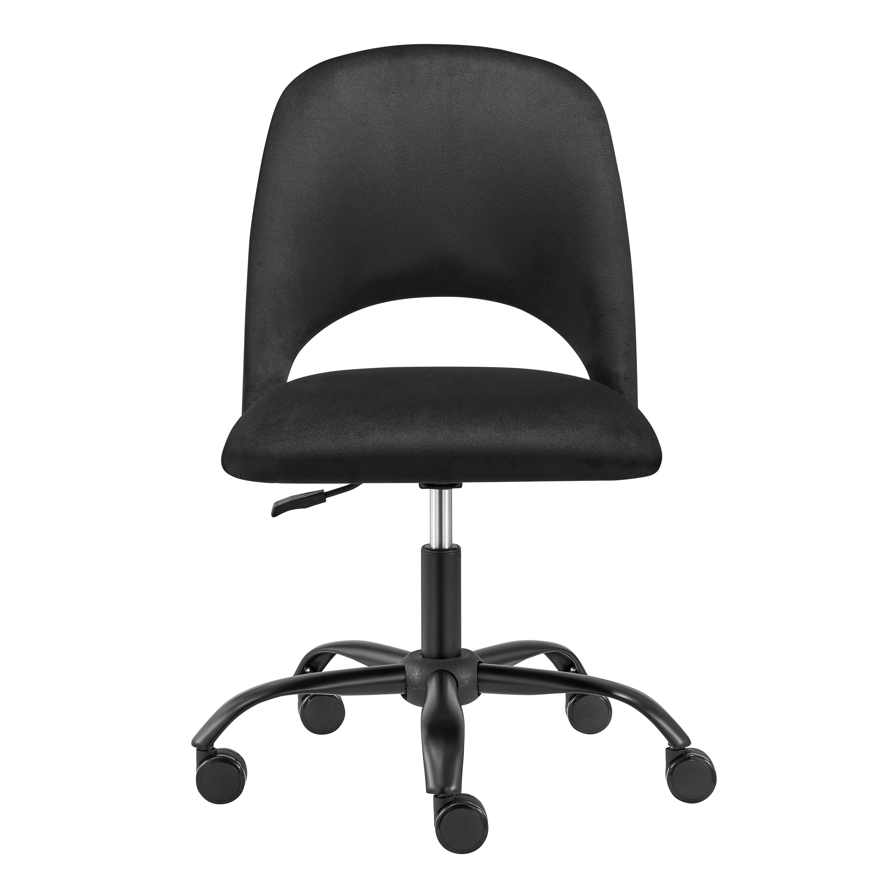 Alby Office Chair in Black Velvet with Black Base