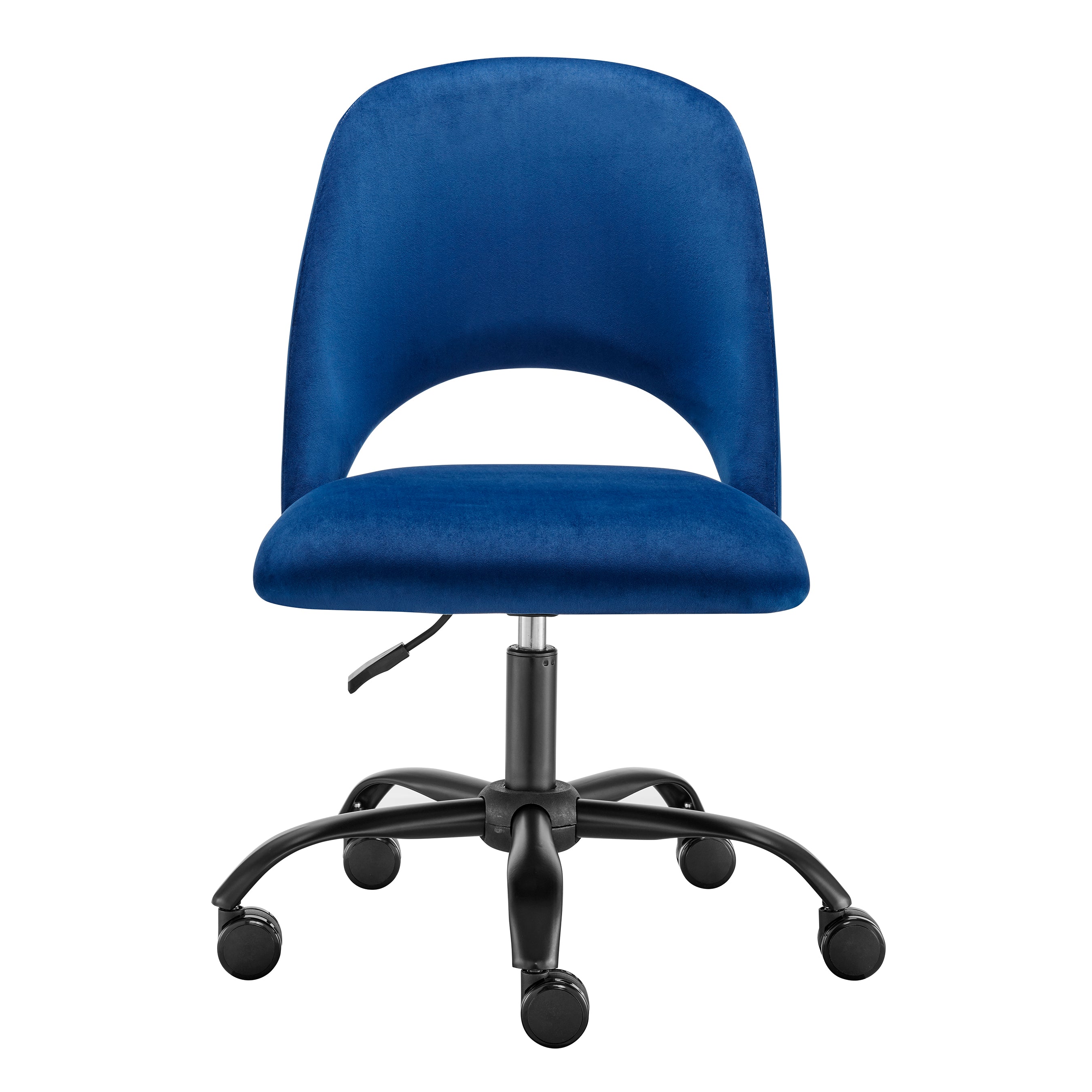 Alby Office Chair in Blue Velvet with Black Base