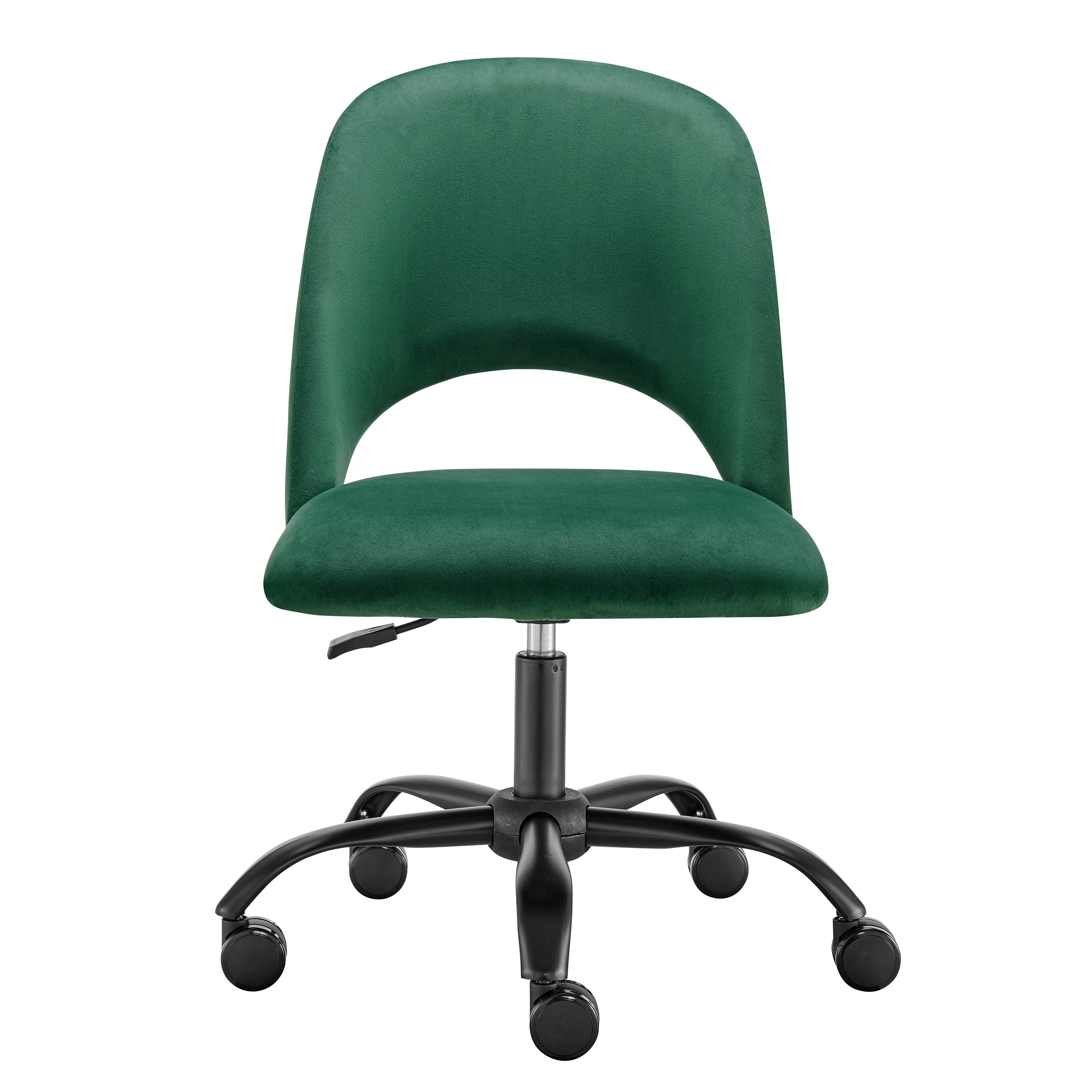 Alby Office Chair in Green Velvet with Black Base