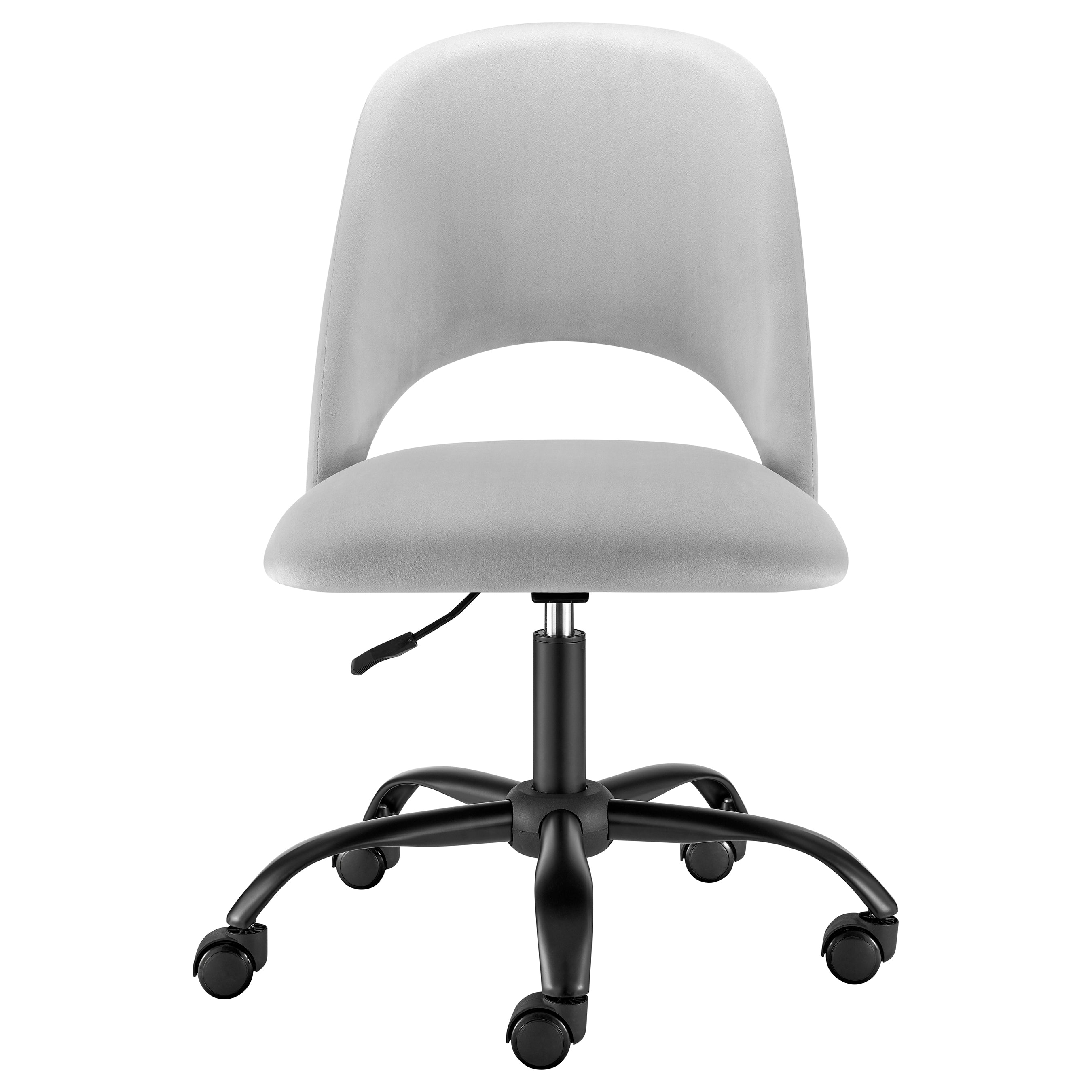 Alby Office Chair in Gray Velvet with Black Base