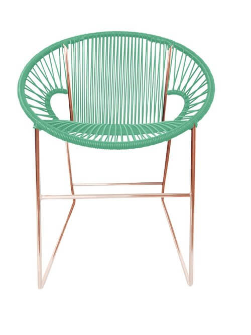 Puerto Dining Chair Cooper Frame - Color Mint Weave