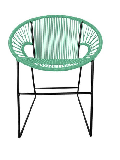 Puerto Dining Chair Black Frame - Color Mint Weave